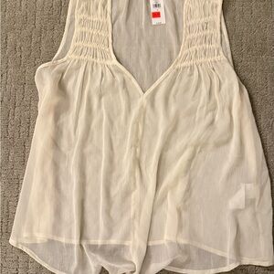 Elegant Cream Sleeveless Top